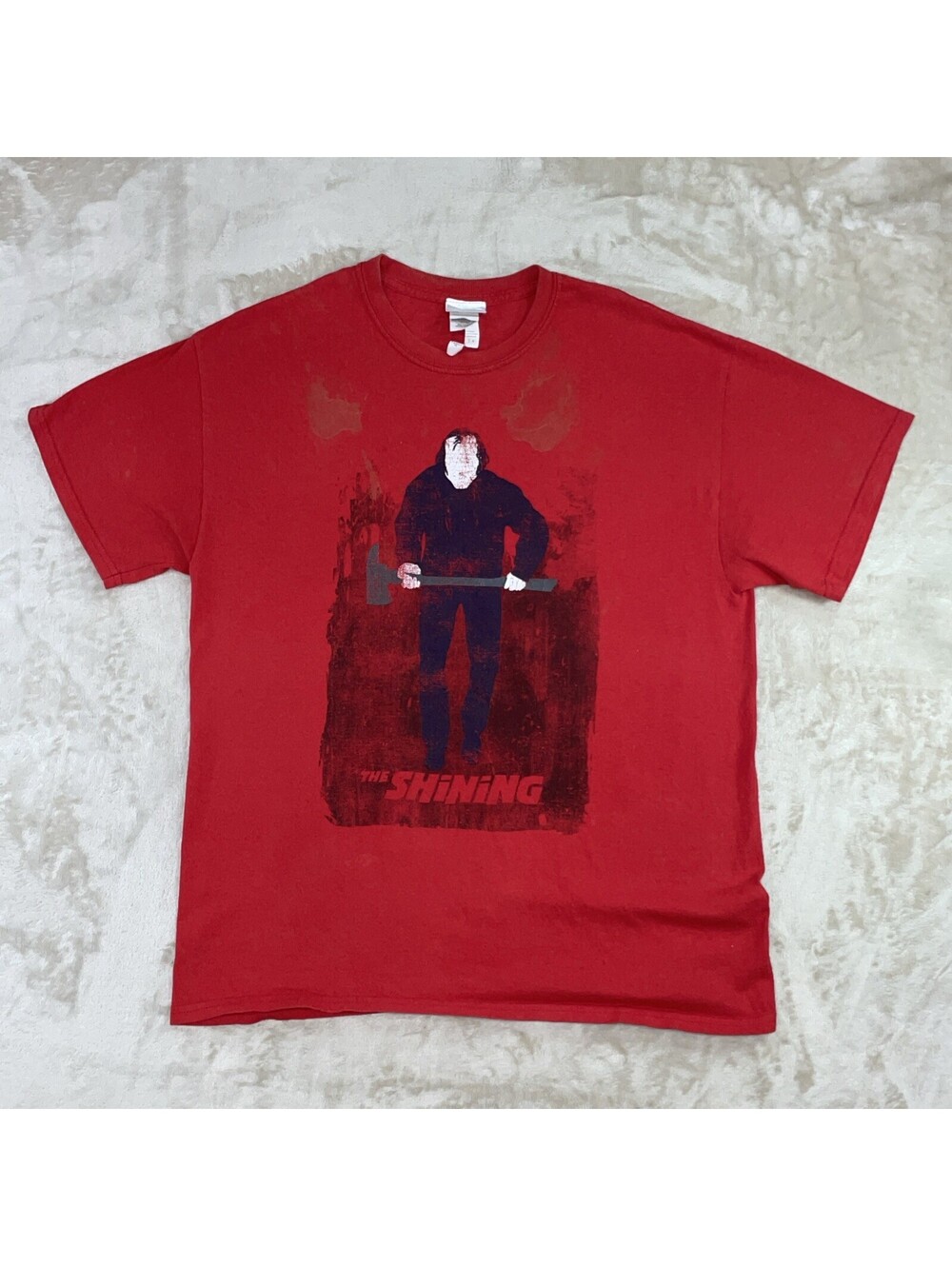 The Shining Stanley Kubrick Collection Horror Movie Red T Shirt Mens L *FLAWS*